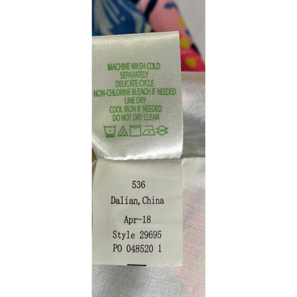 Lilly Pulitzer Floral Soft V-Neck Sleeveless Lined Halter Top Flare Dress Size 2 - Picture 6 of 6